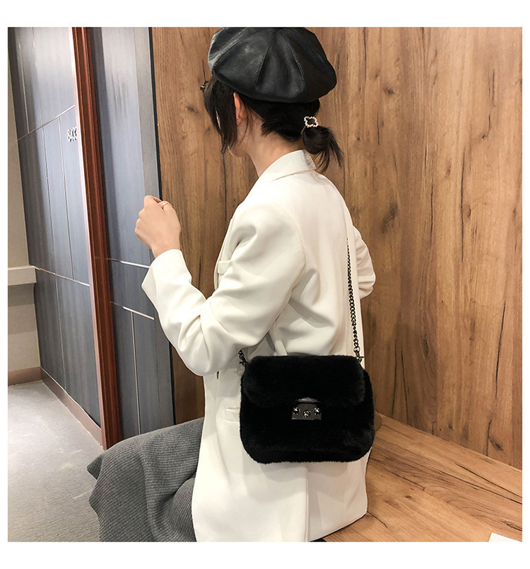Faux Mink Square Shoulder Bag, picture 3 of 11