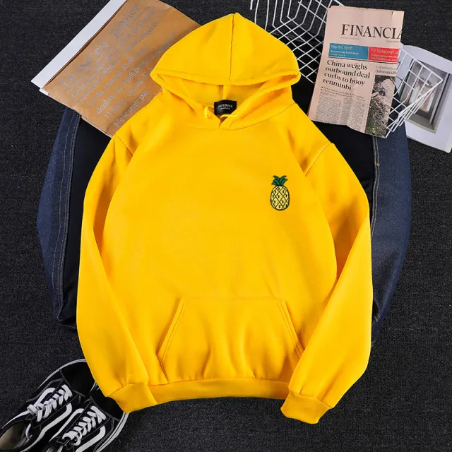 Pullover Fruit Print Sweatshirt Fall Winter Yellow - Shop at LoveMi