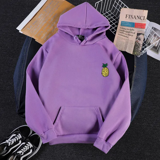 Pullover Fruit Print Sweatshirt Fall Winter Purple - Shop at LoveMi