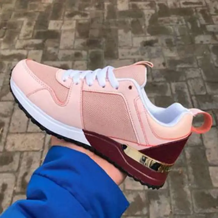 Breathable women's shoes casual sports shoes with increased thick sole