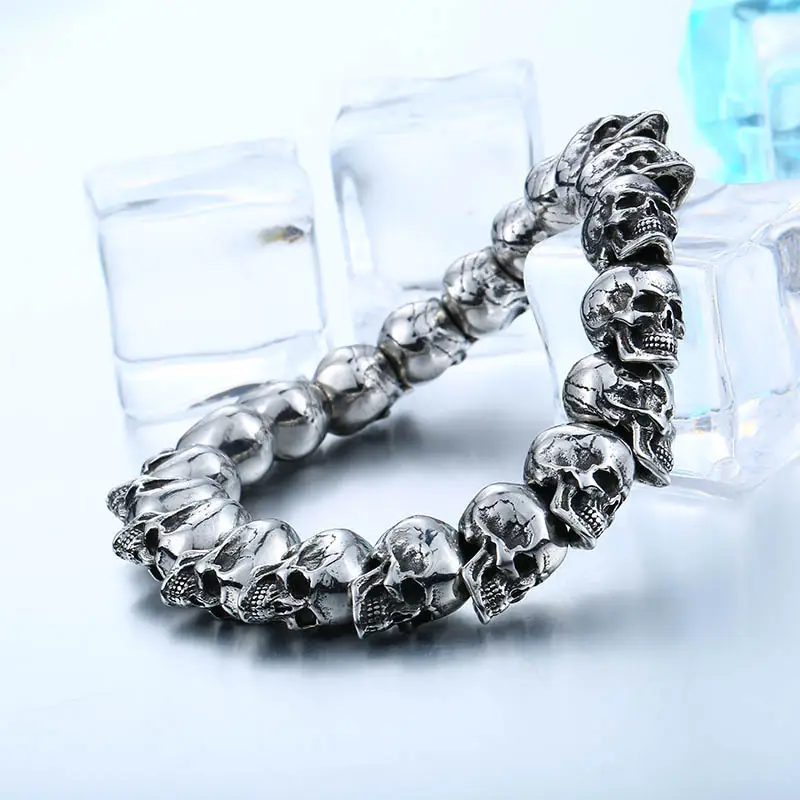 All-match Steel Warrior Skull Punk Bracelet