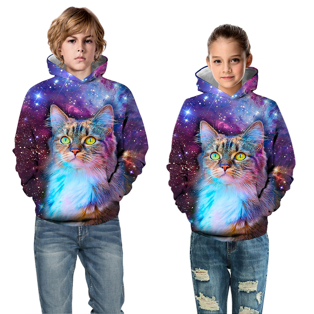 Digital print children's large Hoodie bottoming shirt