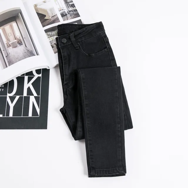 Elastic Tight Fitting Thin Footed Pencil Pants Black - Shop at LoveMi