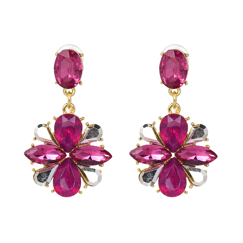 Ladies Retro Alloy Diamond Small Pearl Earrings