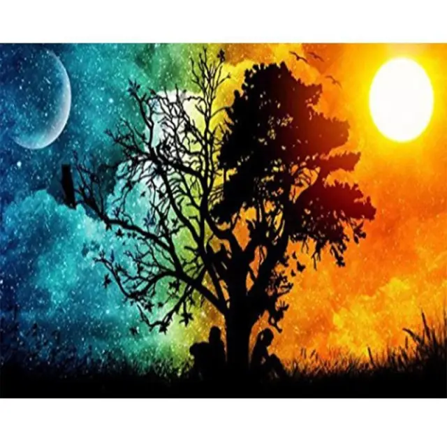 5D Diamond Painting Tag und Nacht 40X50Cm - Shop at LoveMi