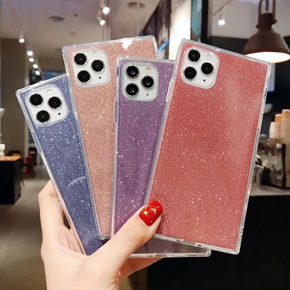 Compatible With, Square Glitter Transparent TPU Soft