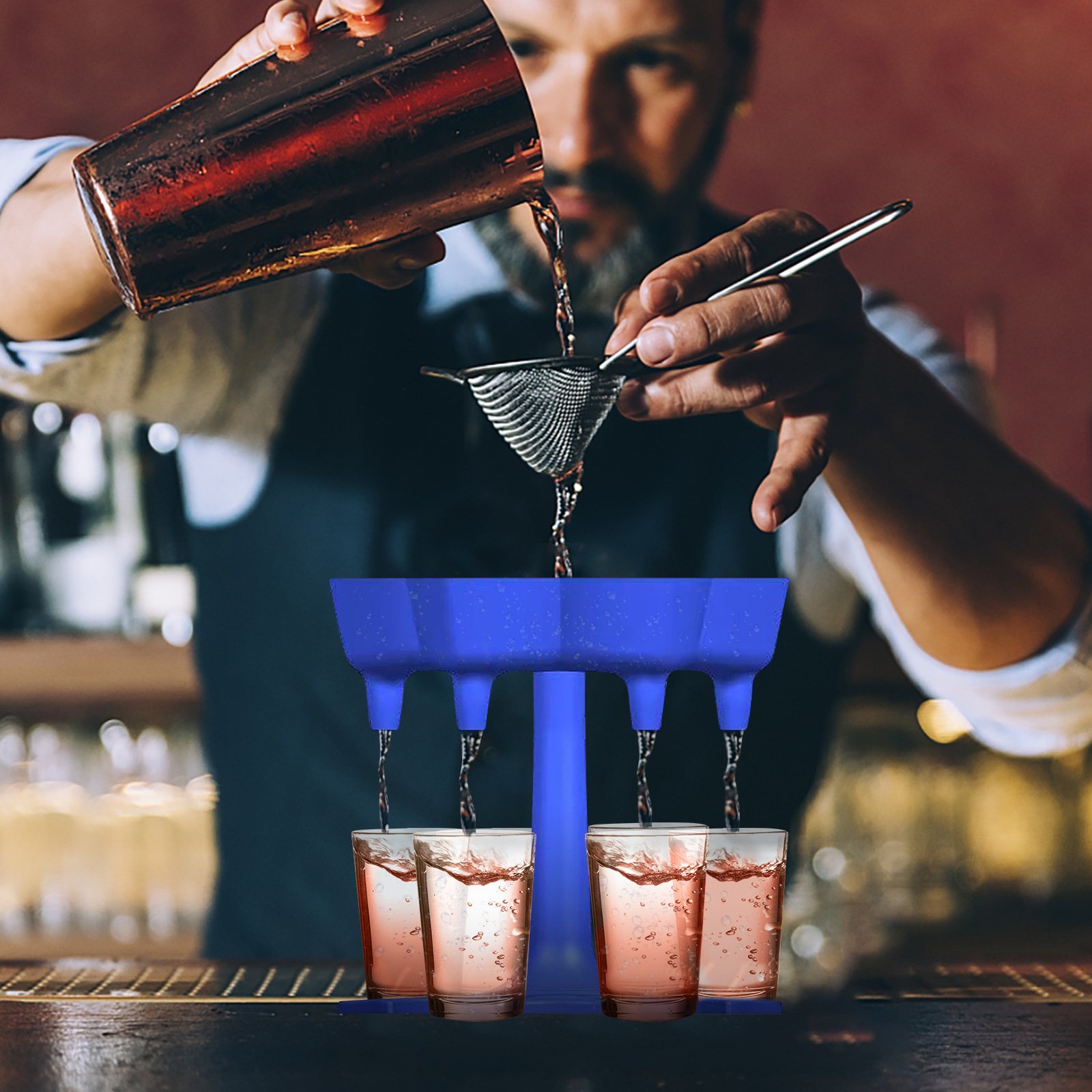 Shot Glass Dispenser And Holder Split Bar Party