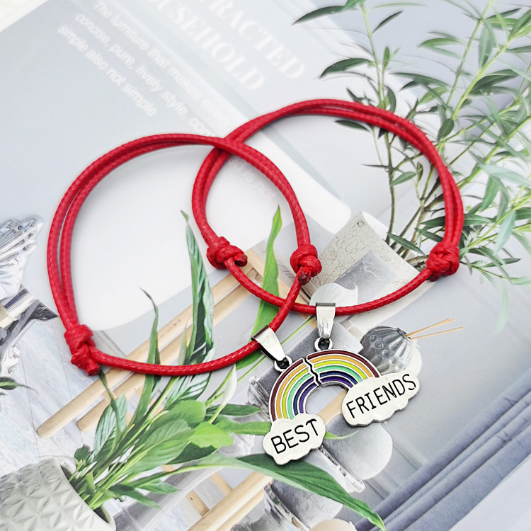 Korean Style Simple Cute Rainbow Bracelet Male Couple