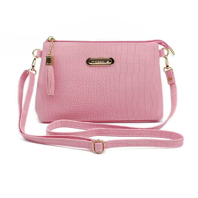 Stone grain ladies cross body small square bag Pink - Shop at LoveMi