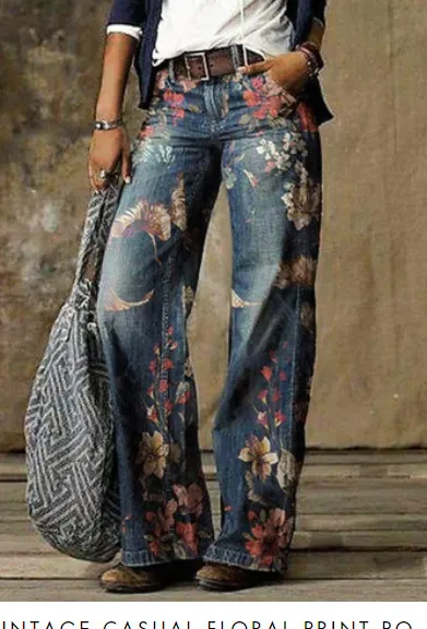 Ladies denim straight-leg pants - H03902-Xxl