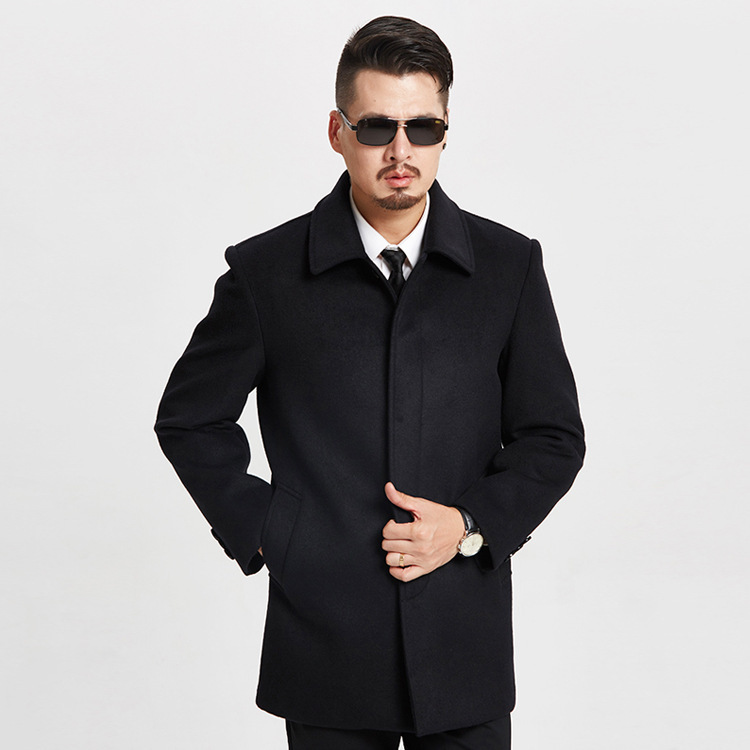 Middle-Aged And Elderly Men's Thick Woolen Coat