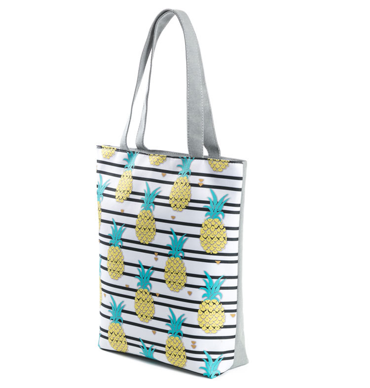 Fruit Pineapple Print Ladies Shoulder Bag Literary Female Cloth Bag