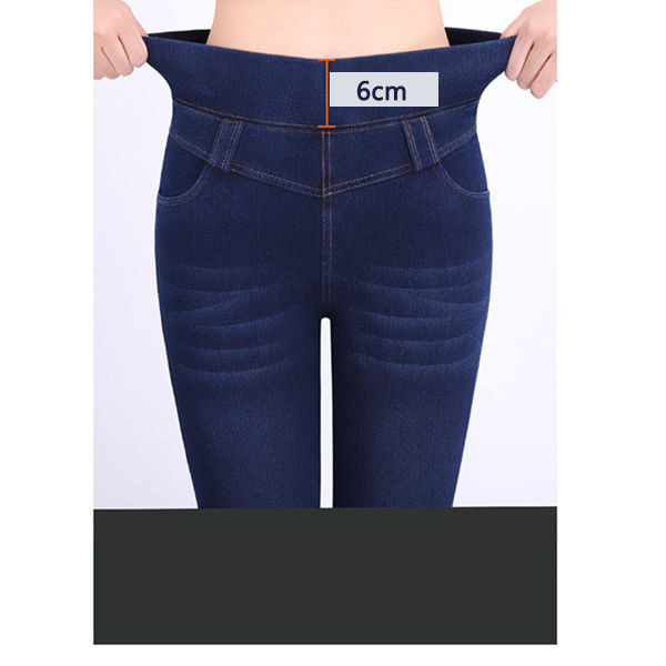 Thermal Fleece Denim Jeggings High-waisted High Stretch Women Skinny Jeans