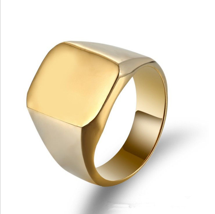 Titanium steel square stainless steel ring