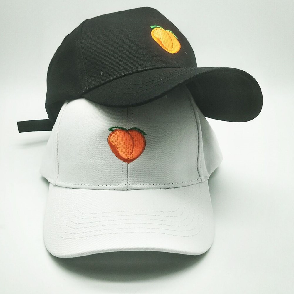 Peach embroidery hat