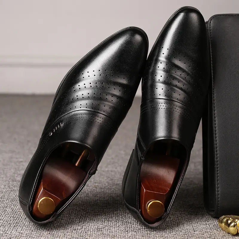 Casual pointed toe shoes men leather