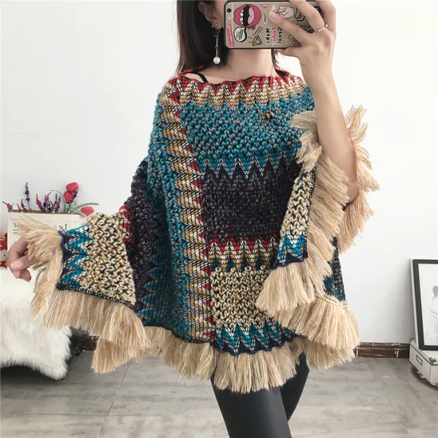 Tassel scarf coat woman Khaki - Shop at LoveMi