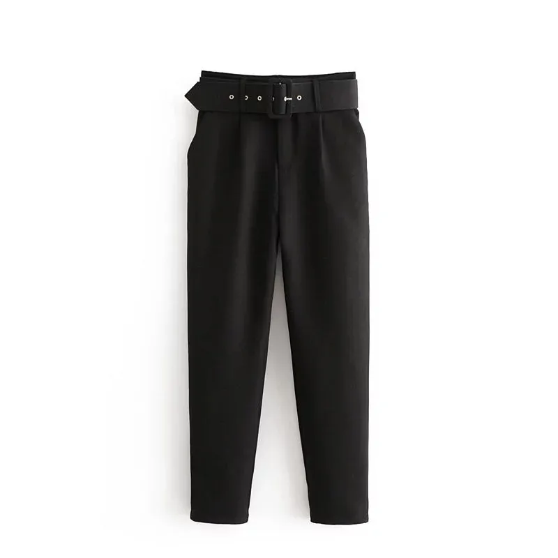 Women's belt pants - Black