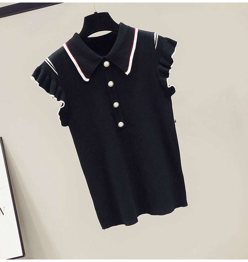 كنزة صيفية جديدة للسيدات من حرير الآيس بدون أكمام وقصيرة