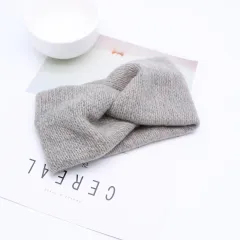 Autumn and winter wool cross hair band - Grey - View 1