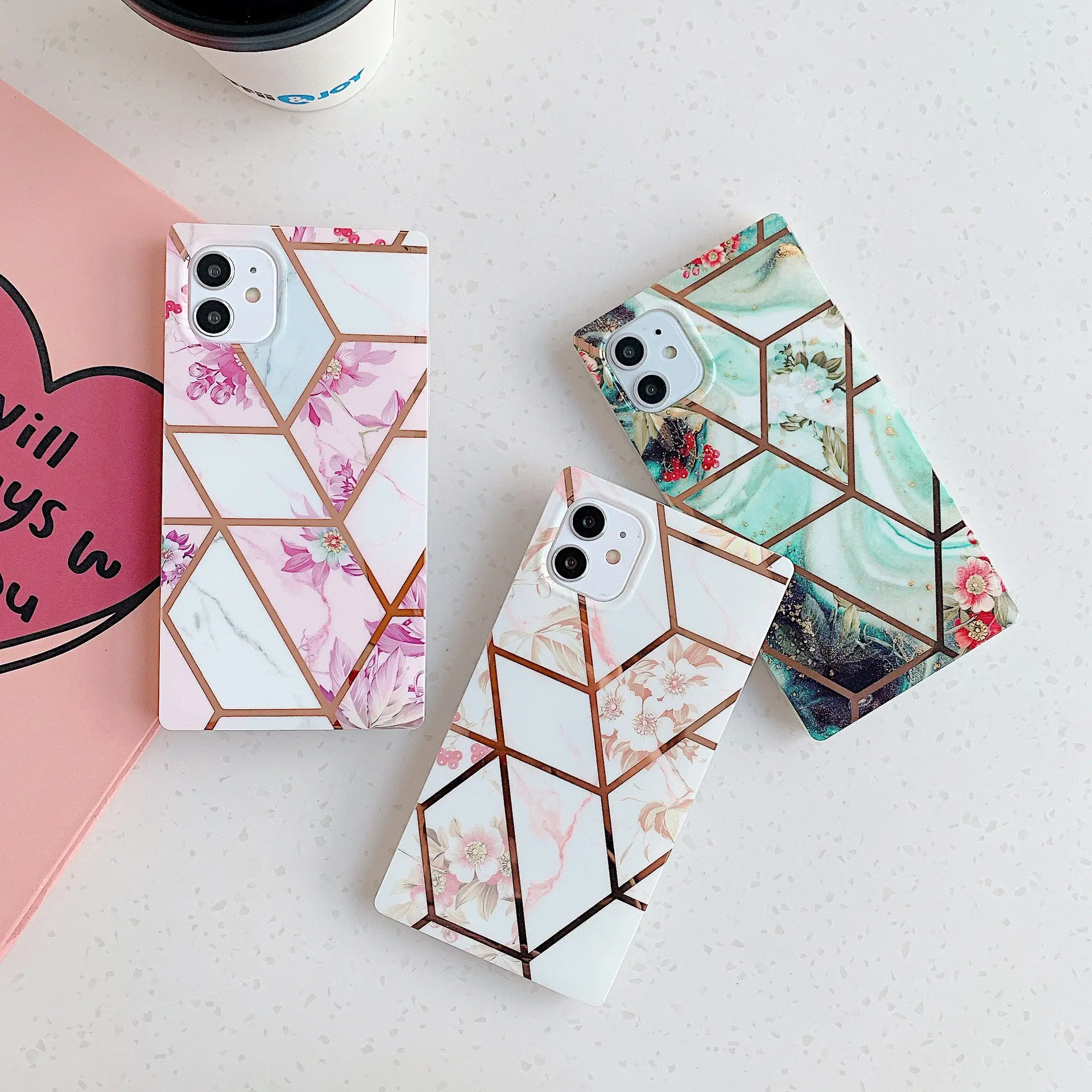 Compatible With, Electroplating Marble Pattern Mobile Phone