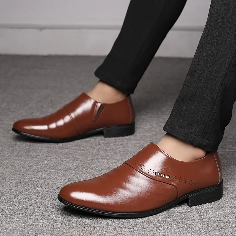 Casual pointed toe shoes men leather