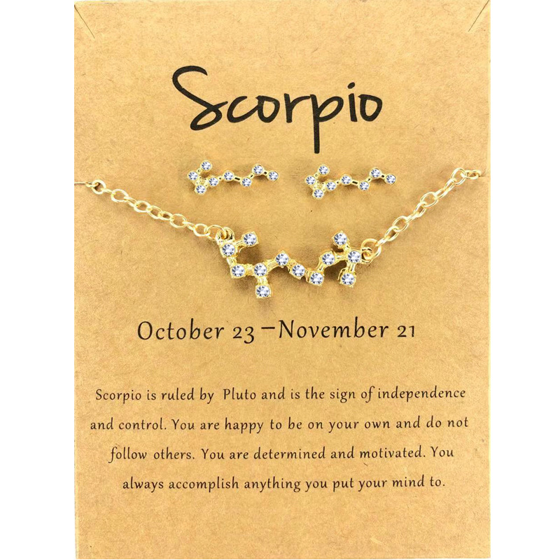 New Diamond Zodiac Bracelet and Earring Set