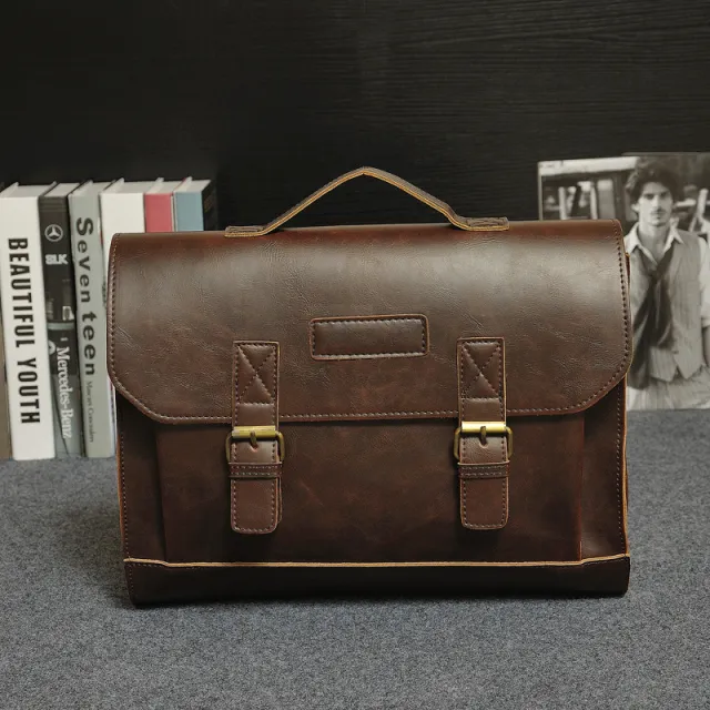 Crazy Horse Leather Tote Briefcase Coffee - Shop at LoveMi