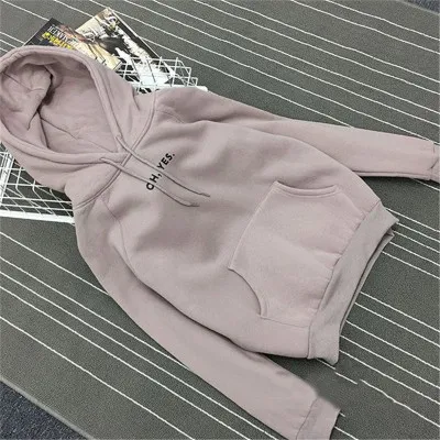 Autumn And Winter Oversized Hooded Pullover Lotus Root Color - Shop at LoveMi
