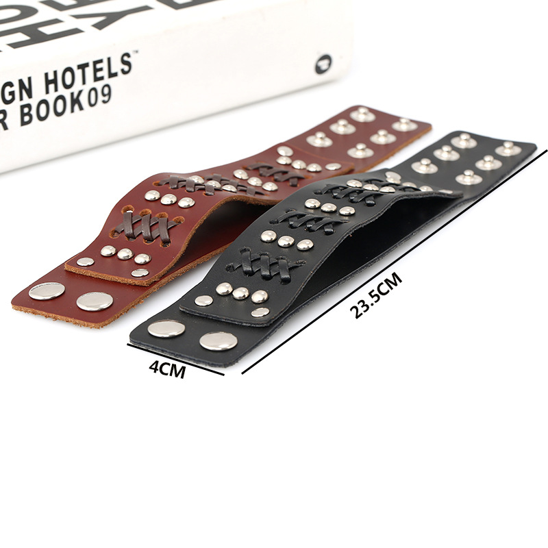 Vintage braided leather bracelet