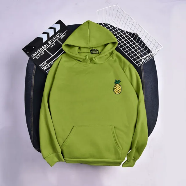 Pullover Fruit Print Sweatshirt Fall Winter Green - Shop at LoveMi