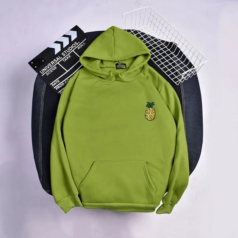 Pullover Fruit Print Sweatshirt Fall Winter - Green