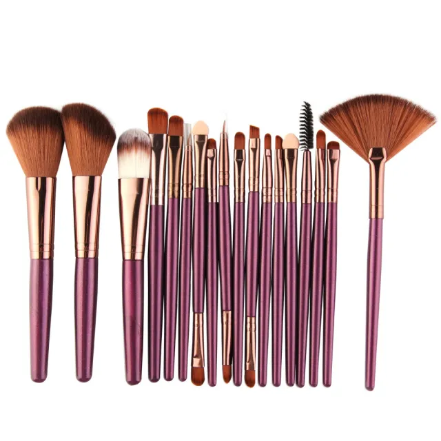 Eye Brushes, Blush Brush, Iip Brush And Fan Shaped Makeup Brush Set Purple - Shop at LoveMi