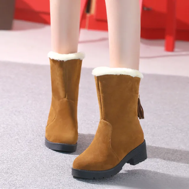 Fashion snow boots round toe boots Brown - Shop at LoveMi