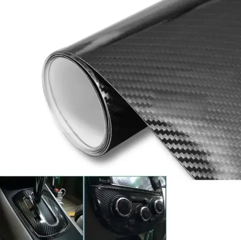 Car Styling Glossy Black 5D Carbon Fiber Vinyl Film