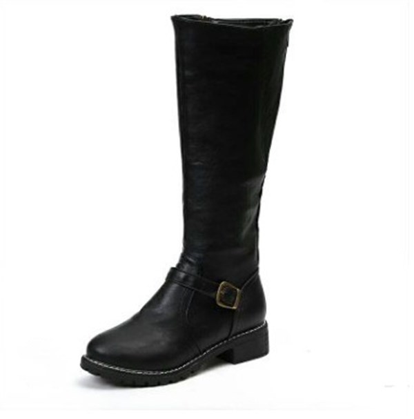 Over-the-knee Boots Side Zipper Thick Heel Large Size
