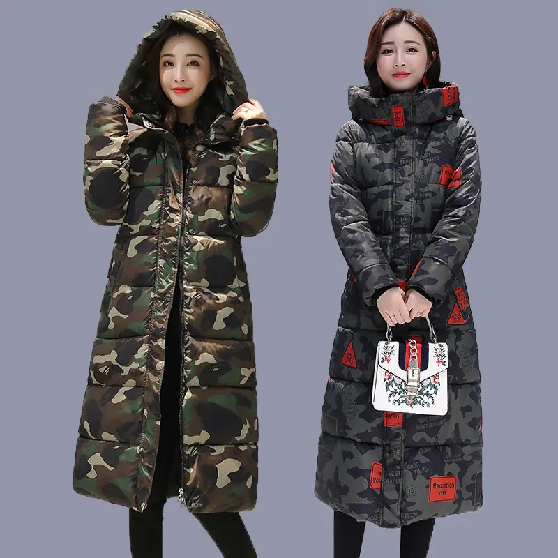 Women's Long Quilted Jacket Over the Knee in Winter