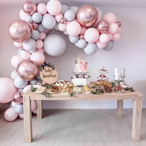 Macaron Balloons Garland Arch Rose Gold Confetti Ballon Wedding