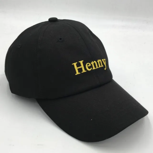 Embroidered Henny Cotton Adjustable Baseball Cap Black - Shop at LoveMi