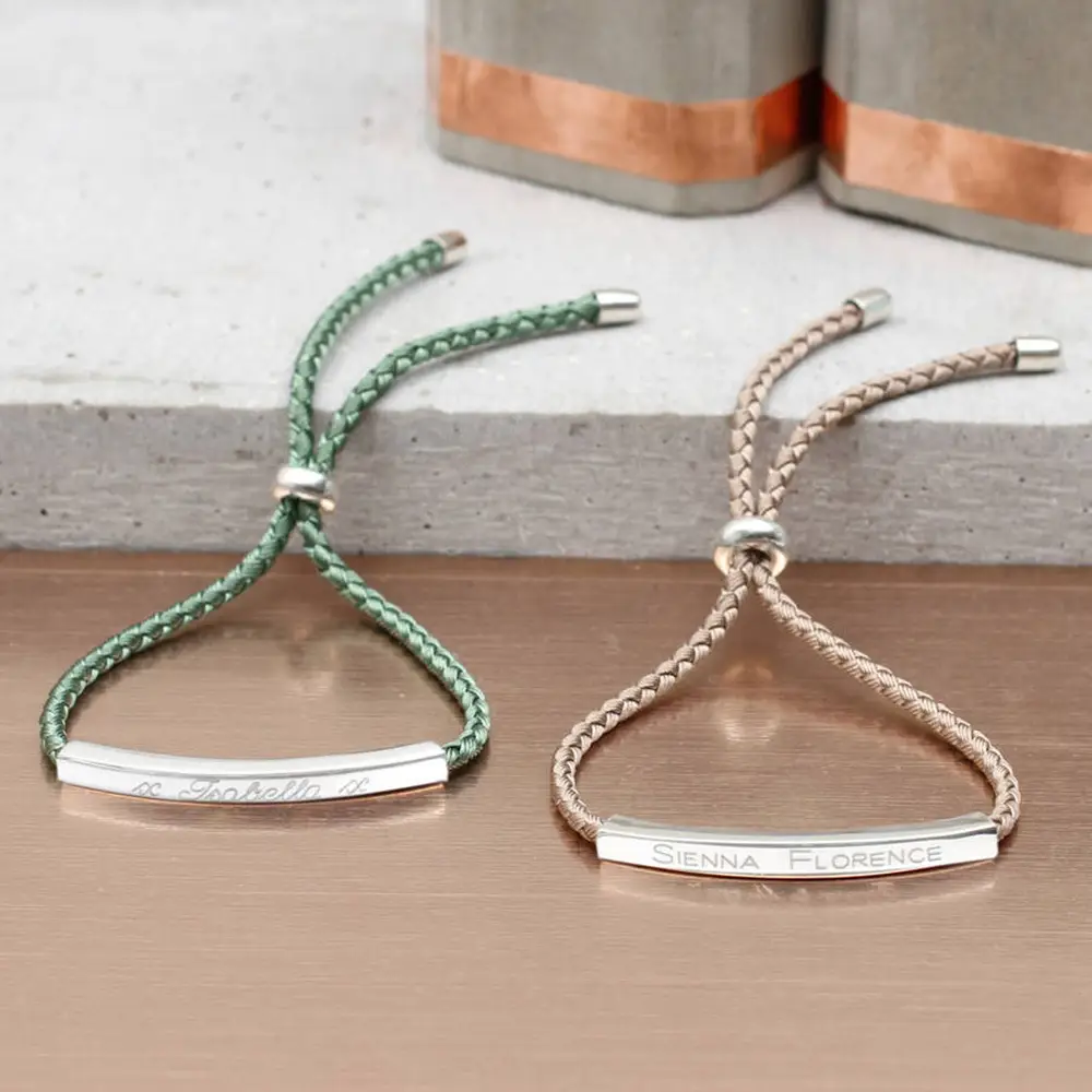 Stainless steel hollow tube lettering long brand bracelet