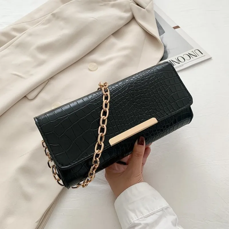 Fashion Simple Solid Color Single Shoulder Small Square Bag - Black