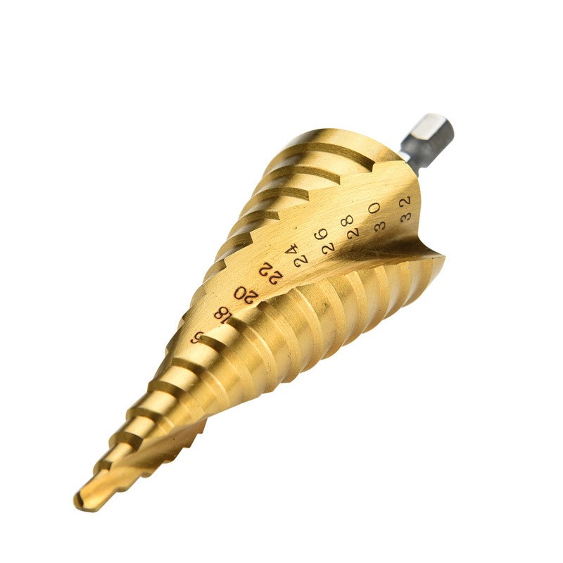 Titanium-plated Spiral  Step Drill 4PC Set — foto 4