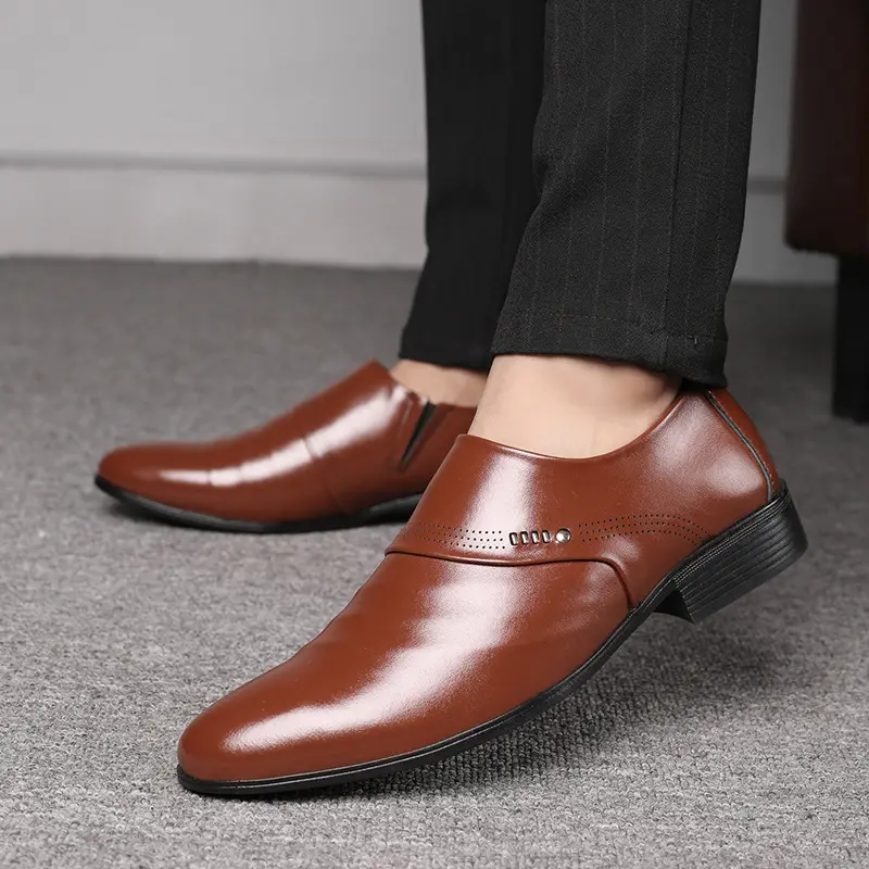 Casual pointed toe shoes men leather