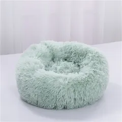 Dog Beds For Small Dogs Round Plush Cat Litter Kennel Pet Nest Mat Puppy Beds - Light Green - View 1