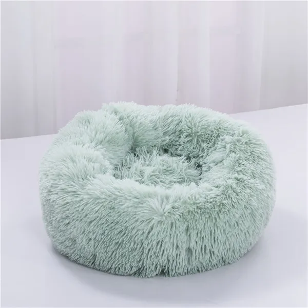 Dog Beds For Small Dogs Round Plush Cat Litter Kennel Pet Nest Mat Puppy Beds Light Green - Shop at LoveMi