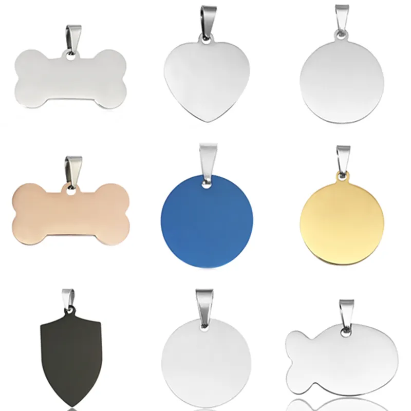Stainless Steel Dog Tag Necklace Titanium Pet