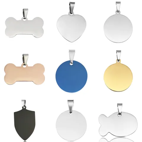 Stainless Steel Dog Tag Necklace Titanium Pet Identity Tag