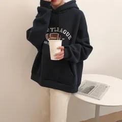 Hooded plus fleece sweatshirt - Navy - View 1