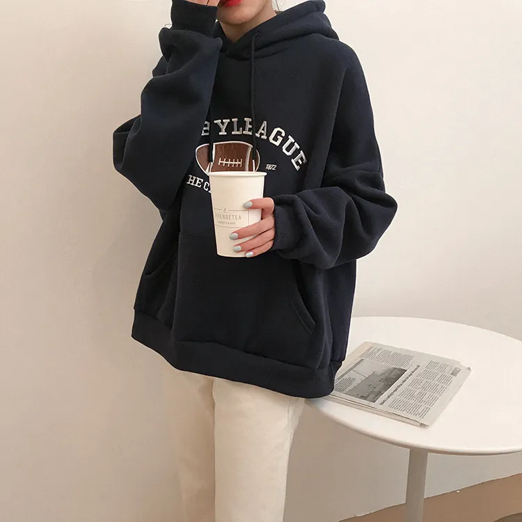 Hooded plus fleece sweatshirt - Navy