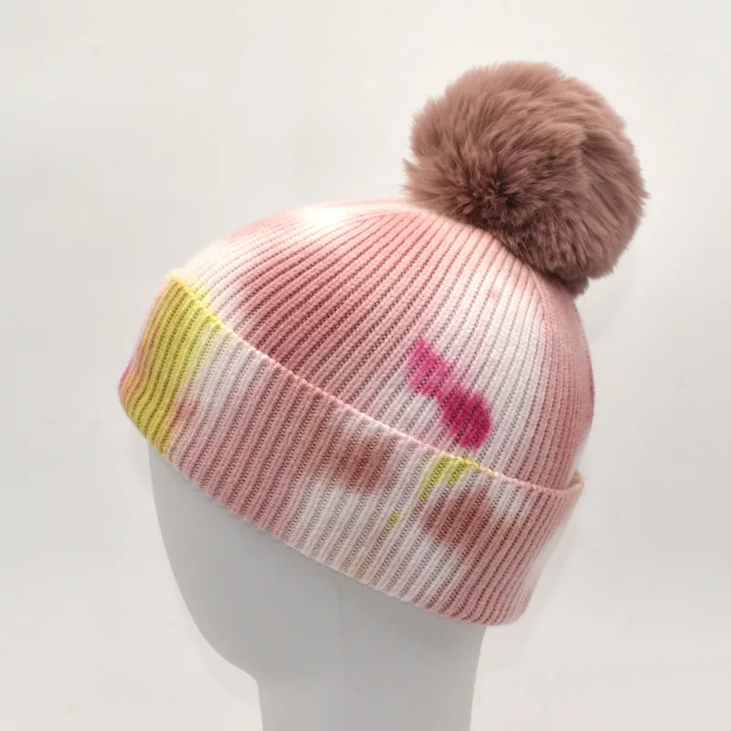 Fur hat woolen hat - Yellow